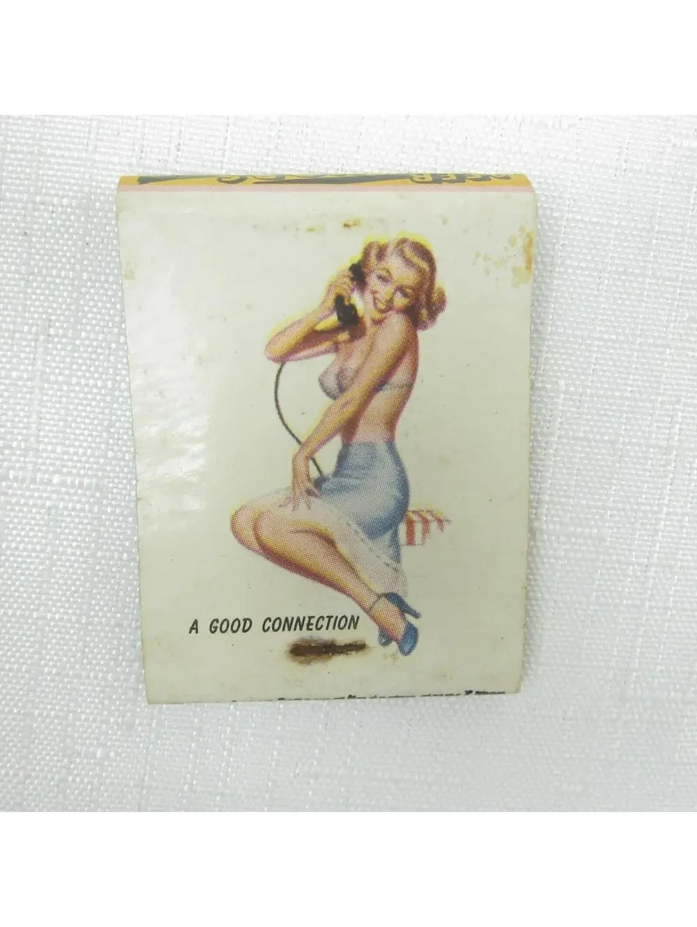 2 Vintage Matchbooks FULL Pinup Girlie A Good Connection & Arabian Knights Dream
